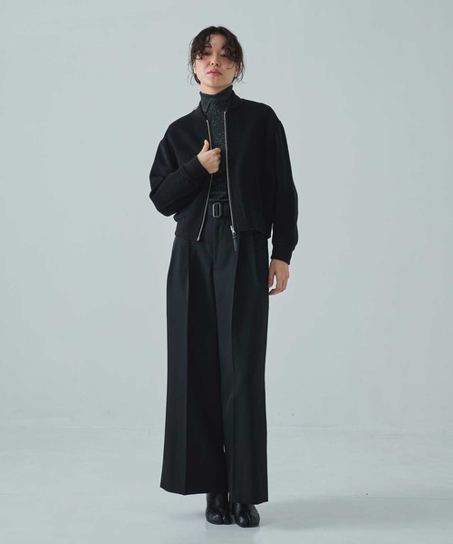 CASHMERE CASHMERE(カシミヤカシミヤ)の「【CASHMERE CASHMERE/カシミヤカシミヤ】CASHMERE/SILK/WOOL MA-1/カシミヤシルクウールMA-1/ブルゾン(ブルゾン・レディース・ダークネイビー/ブラック・40/44)」の5枚目の写真