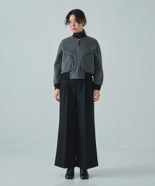 CASHMERE CASHMERE(カシミヤカシミヤ)の「【CASHMERE CASHMERE/カシミヤカシミヤ】CASHMERE/SILK/WOOL MA-1/カシミヤシルクウールMA-1/ブルゾン(ブルゾン・レディース・ダークネイビー/ブラック・40/44)」の10枚目の写真