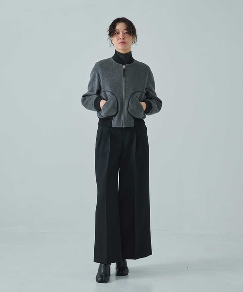 CASHMERE CASHMERE(カシミヤカシミヤ)の「【CASHMERE CASHMERE/カシミヤカシミヤ】CASHMERE/SILK/WOOL MA-1/カシミヤシルクウールMA-1/ブルゾン(ブルゾン・レディース・ダークネイビー/ブラック・40/44)」の11枚目の写真