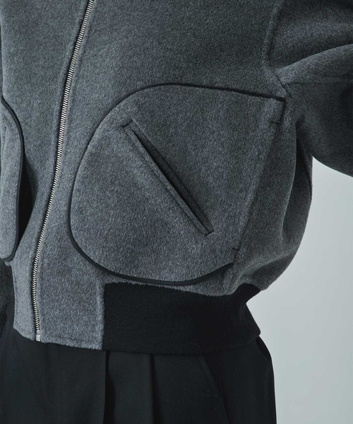 CASHMERE CASHMERE(カシミヤカシミヤ)の「【CASHMERE CASHMERE/カシミヤカシミヤ】CASHMERE/SILK/WOOL MA-1/カシミヤシルクウールMA-1/ブルゾン(ブルゾン・レディース・ダークネイビー/ブラック・40/44)」の14枚目の写真