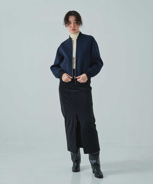 CASHMERE CASHMERE(カシミヤカシミヤ)の「【CASHMERE CASHMERE/カシミヤカシミヤ】CASHMERE/SILK/WOOL MA-1/カシミヤシルクウールMA-1/ブルゾン(ブルゾン・レディース・ダークネイビー/ブラック・40/44)」の16枚目の写真