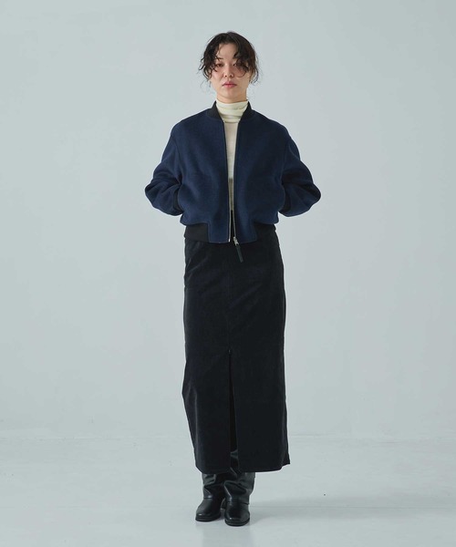 CASHMERE CASHMERE(カシミヤカシミヤ)の「【CASHMERE CASHMERE/カシミヤカシミヤ】CASHMERE/SILK/WOOL MA-1/カシミヤシルクウールMA-1/ブルゾン(ブルゾン・レディース・ダークネイビー/ブラック・40/44)」の17枚目の写真