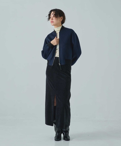 CASHMERE CASHMERE(カシミヤカシミヤ)の「【CASHMERE CASHMERE/カシミヤカシミヤ】CASHMERE/SILK/WOOL MA-1/カシミヤシルクウールMA-1/ブルゾン(ブルゾン・レディース・ダークネイビー/ブラック・40/44)」の18枚目の写真