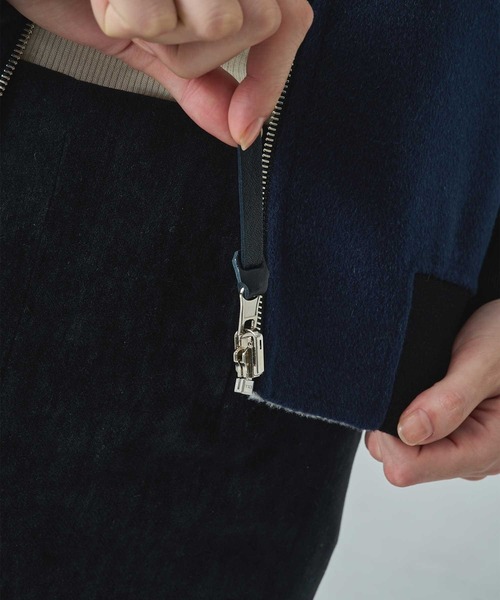 CASHMERE CASHMERE(カシミヤカシミヤ)の「【CASHMERE CASHMERE/カシミヤカシミヤ】CASHMERE/SILK/WOOL MA-1/カシミヤシルクウールMA-1/ブルゾン(ブルゾン・レディース・ダークネイビー/ブラック・40/44)」の22枚目の写真