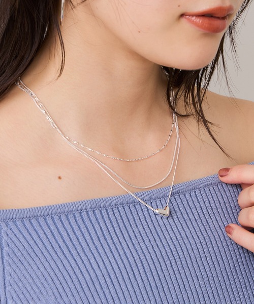 VIS(ビス)の「ハートレイヤードネックレス(ネックレス・レディース・シルバー/ゴールド・FREE)」の2枚目の写真