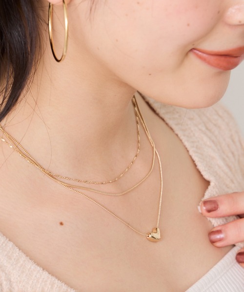 VIS(ビス)の「ハートレイヤードネックレス(ネックレス・レディース・シルバー/ゴールド・FREE)」の4枚目の写真
