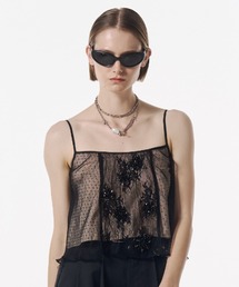 JOSE MOON | PANEL CUT LACE CAMISOLE/パネルカットレースキャミソール(キャミソール)