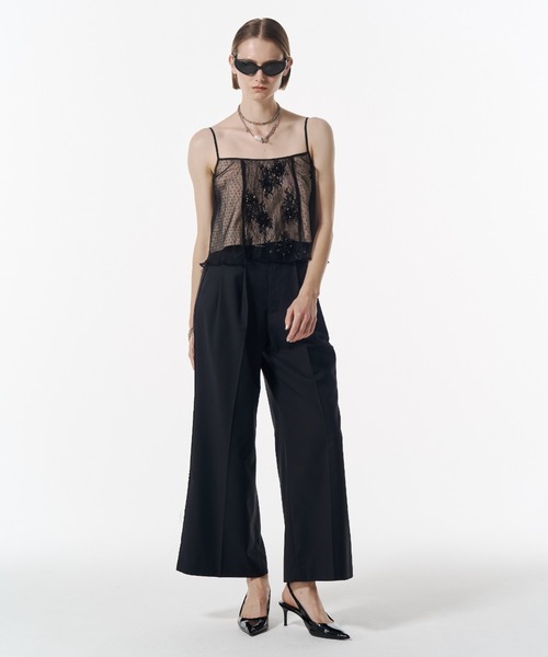 JOSE MOON（ジョゼムーン）の「PANEL CUT LACE CAMISOLE/パネルカットレースキャミソール（キャミソール・レディース・ブラック/ベージュ・FREE）」の7枚目の写真