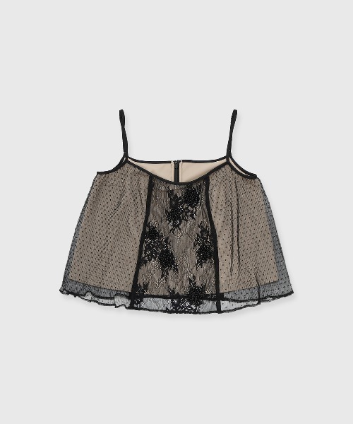 JOSE MOON（ジョゼムーン）の「PANEL CUT LACE CAMISOLE/パネルカットレースキャミソール（キャミソール・レディース・ブラック/ベージュ・FREE）」の22枚目の写真