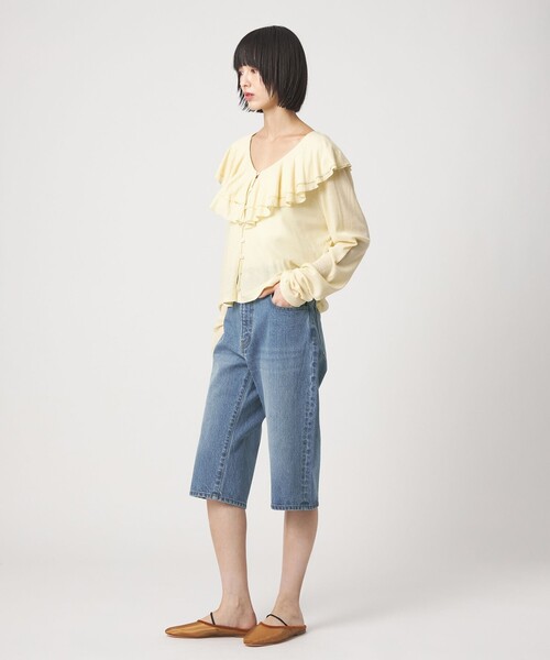 EMMEL REFINES(エメルリファインズ)の「<EMMEL REFINES>EM デニム カプリ パンツ(デニムパンツ・レディース・ライトブルー/ブラック・S/M)」の20枚目の写真