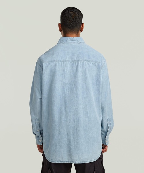 G-STAR（ジースター）の「Relaxed 2-Pocket Shirt/2ポケットリラックスオーバーサイズシャンブレー/デニムシャツ（シャツ/ブラウス・メンズ・ライトブルー・SMALL/X-SMALL/LARGE/MEDIUM）」の2枚目の写真