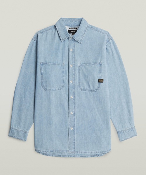 G-STAR（ジースター）の「Relaxed 2-Pocket Shirt/2ポケットリラックスオーバーサイズシャンブレー/デニムシャツ（シャツ/ブラウス・メンズ・ライトブルー・SMALL/X-SMALL/LARGE/MEDIUM）」の6枚目の写真