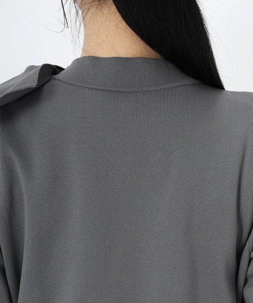 STRAWBERRY-FIELDS（ストロベリーフィールズ）の「エレナポリー_リボンネックドッキングワンピース（ワンピース・レディース・ネイビー/ブラック/グレー・2）」の9枚目の写真