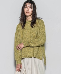 ラメスパンコールクルーネックニット≪手洗い可能≫