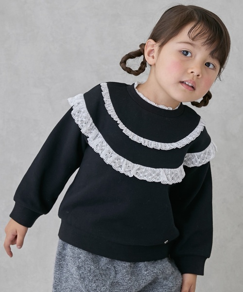 petit main（プティマイン）の「【リンク】ヨークレーストレーナー（スウェット・キッズ・トップグレー/ライトピンク/ブラック・110cm/120cm/100cm/80ｃｍ/90cm/130cm）」の6枚目の写真