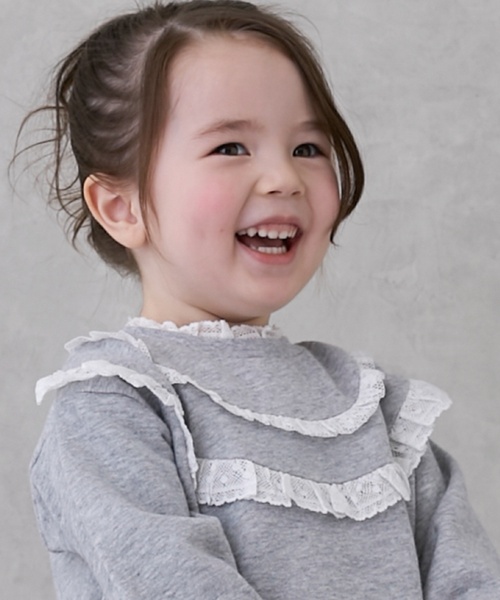 petit main（プティマイン）の「【リンク】ヨークレーストレーナー（スウェット・キッズ・トップグレー/ライトピンク/ブラック・110cm/120cm/100cm/80ｃｍ/90cm/130cm）」の9枚目の写真