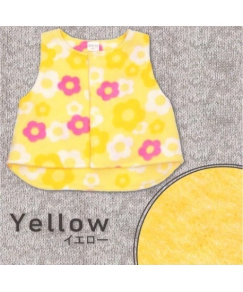 nino（ニノ）の「花柄フリースベスト（ベスト・キッズ・イエロー/ピンク・80ｃｍ/90cm）」の7枚目の写真