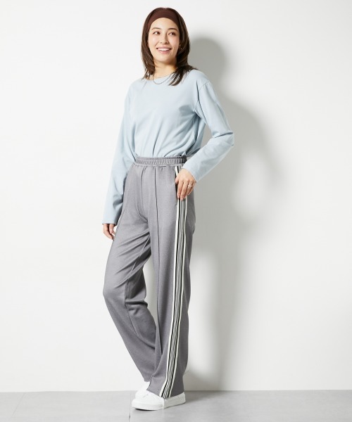 slattgir（スラットジール）の「高身長　サイドラインストレートジャージパンツ（UVカット・吸汗速乾・抗菌防臭・毛玉対策）（トールサイズ）（その他パンツ・レディース・ネイビー/ブラック/グレー・TM/TL/TLL/T3L/T4L/T5L）」の18枚目の写真