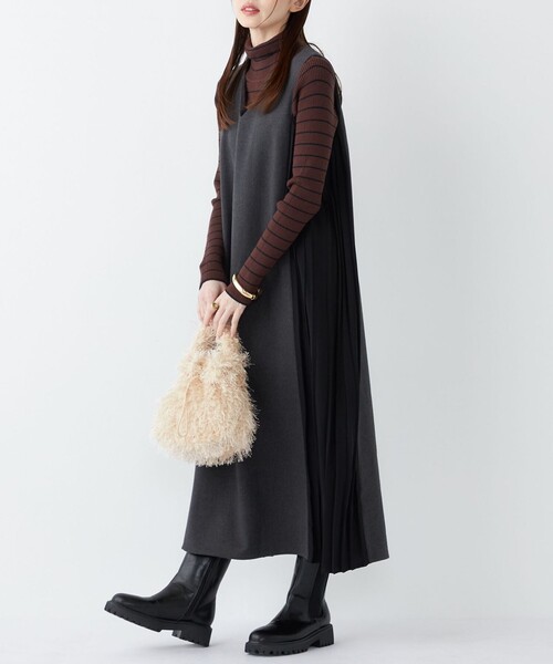 セール】SHIPS Colors:〈手洗い可能〉プリーツ コンビ ジャンパー