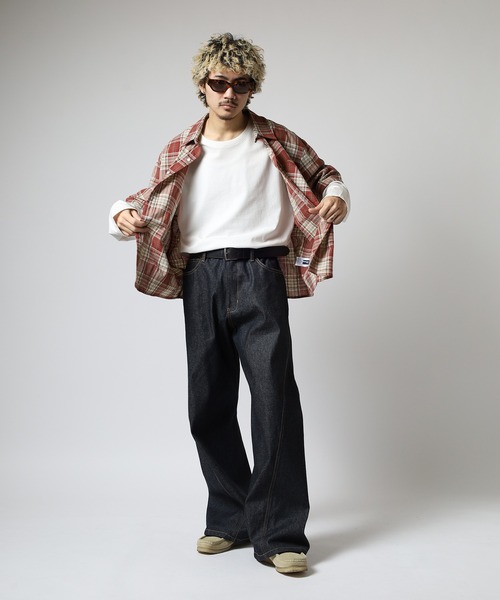 Jungle Storm（ジャングルストーム）の「JUNGLE STORM デニムカーブストレートパンツ（デニムパンツ・メンズ・ブラック/ブルー・M/L）」の11枚目の写真