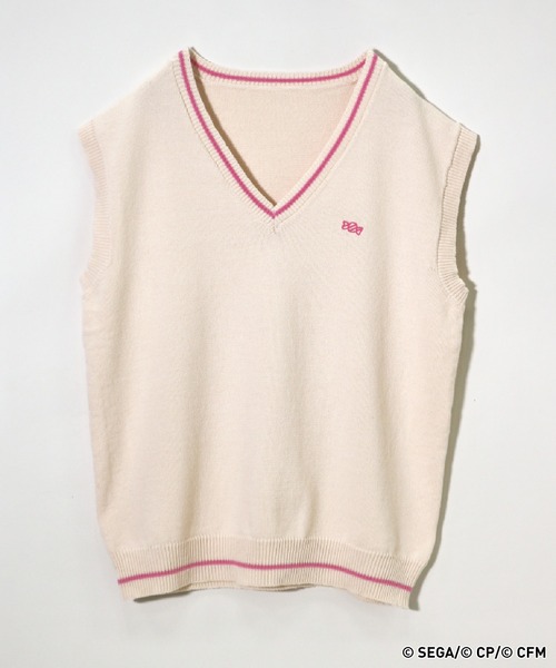 RAGEBLUE（レイジブルー）の「【プロジェクトセカイ×ZOZOTOWN】ワンダーランズ×ショウタイムコラボ モチーフニットベスト（ベスト・レディース・ピンク系その他/オフホワイト/グレー/ライトグレー/イエロー/ピンク系その他2・MEDIUM/LARGE）」の5枚目の写真