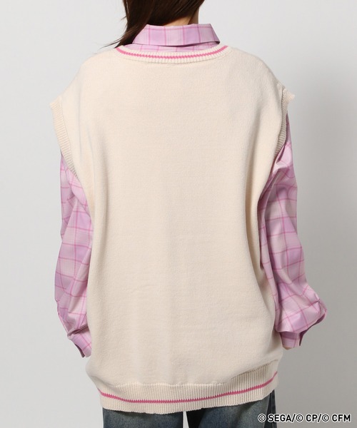 RAGEBLUE（レイジブルー）の「【プロジェクトセカイ×ZOZOTOWN】ワンダーランズ×ショウタイムコラボ モチーフニットベスト（ベスト・レディース・ピンク系その他/オフホワイト/グレー/ライトグレー/イエロー/ピンク系その他2・MEDIUM/LARGE）」の8枚目の写真
