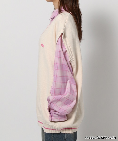 RAGEBLUE（レイジブルー）の「【プロジェクトセカイ×ZOZOTOWN】ワンダーランズ×ショウタイムコラボ モチーフニットベスト（ベスト・レディース・ピンク系その他/オフホワイト/グレー/ライトグレー/イエロー/ピンク系その他2・MEDIUM/LARGE）」の7枚目の写真