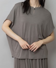 【接触冷感】シルキージャージコクーントップス