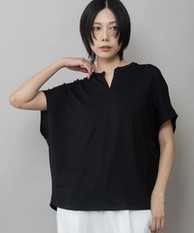 【接触冷感】シルキージャージコクーントップス