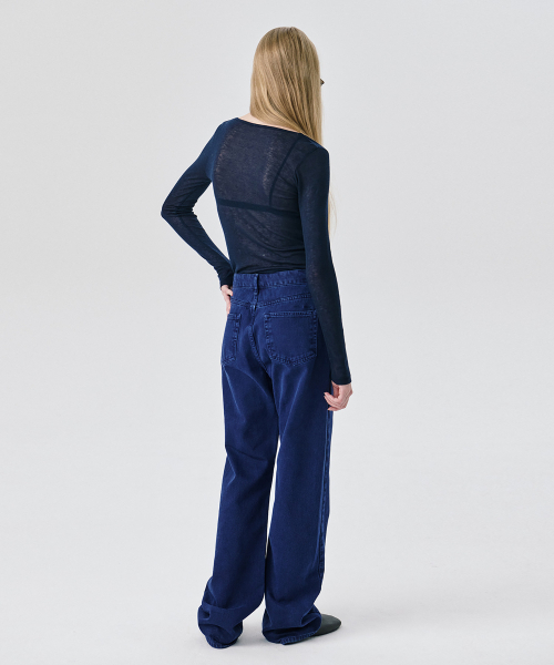 WNDERKAMMER(ブンダーカンマー)の「ストレートレッグデニムパンツ_ネイビー(その他パンツ・レディース・その他・S/M/XS)」の3枚目の写真