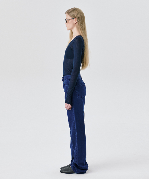 WNDERKAMMER(ブンダーカンマー)の「ストレートレッグデニムパンツ_ネイビー(その他パンツ・レディース・その他・S/M/XS)」の5枚目の写真