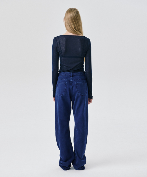 WNDERKAMMER(ブンダーカンマー)の「ストレートレッグデニムパンツ_ネイビー(その他パンツ・レディース・その他・S/M/XS)」の6枚目の写真