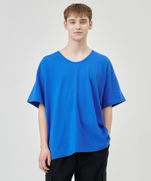 THE-ABON（エイボン）の「カンコットンオーバーサイズ半袖Tシャツコバルトブルー（Tシャツ/カットソー）」