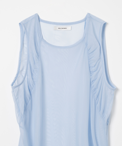 MILLO WOMEN（ミロウーマン）の「シアーレイヤードスリーブレストップ [スカイブルー]（Tシャツ/カットソー・レディース・その他・ONE SIZE）」の4枚目の写真