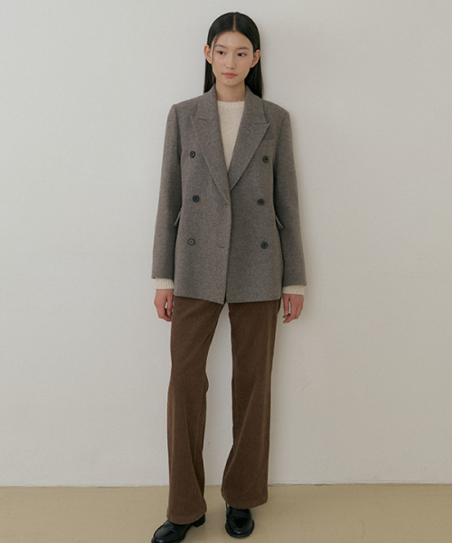 LINGSEOUL（リングソウル）の「wool double classic jacket-ash.brown（テーラードジャケット・レディース・その他・FREE）」の2枚目の写真