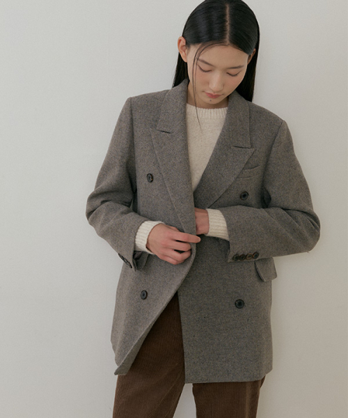 LINGSEOUL（リングソウル）の「wool double classic jacket-ash.brown（テーラードジャケット・レディース・その他・FREE）」の3枚目の写真