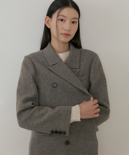 LINGSEOUL（リングソウル）の「wool double classic jacket-ash.brown（テーラードジャケット・レディース・その他・FREE）」の4枚目の写真