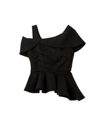 FRAY I.D（フレイアイディー）の「オフショルカラーアシメペプラムトップス（Tシャツ/カットソー）」