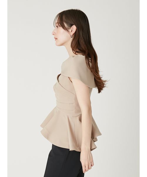 FRAY I.D(フレイアイディー)の「オフショルカラーアシメペプラムトップス(Tシャツ/カットソー・レディース・ブラック/ベージュ/ドット・0/1)」の14枚目の写真