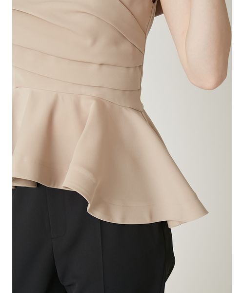 FRAY I.D(フレイアイディー)の「オフショルカラーアシメペプラムトップス(Tシャツ/カットソー・レディース・ブラック/ベージュ/ドット・0/1)」の18枚目の写真