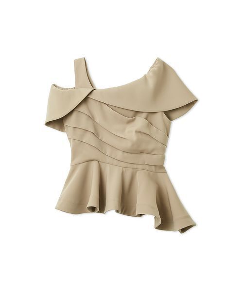 FRAY I.D(フレイアイディー)の「オフショルカラーアシメペプラムトップス(Tシャツ/カットソー・レディース・ブラック/ベージュ/ドット・0/1)」の12枚目の写真