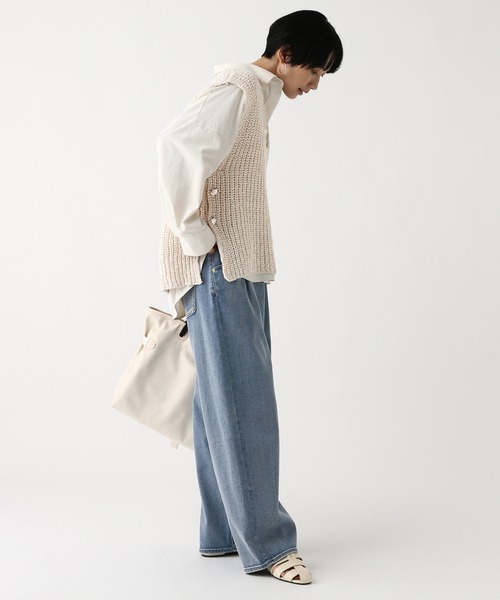 Elura（エルーラ）の「テープヤーンベスト/643325（ベスト・レディース・オフホワイト/ブラック・FREE）」の7枚目の写真