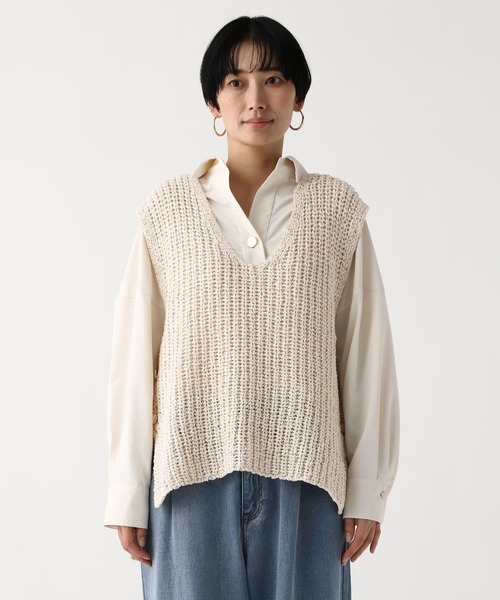 Elura（エルーラ）の「テープヤーンベスト/643325（ベスト・レディース・オフホワイト/ブラック・FREE）」の14枚目の写真