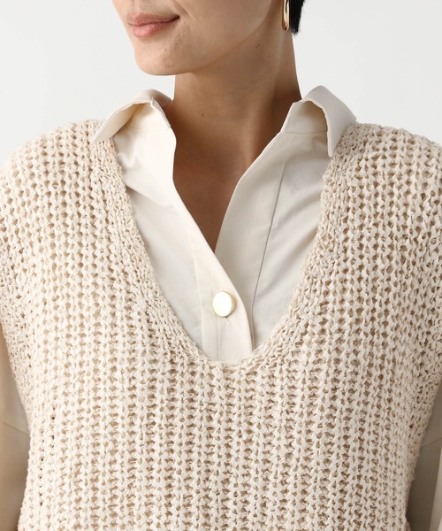 Elura（エルーラ）の「テープヤーンベスト/643325（ベスト・レディース・オフホワイト/ブラック・FREE）」の18枚目の写真