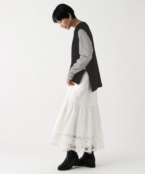 Elura（エルーラ）の「テープヤーンベスト/643325（ベスト・レディース・オフホワイト/ブラック・FREE）」の12枚目の写真