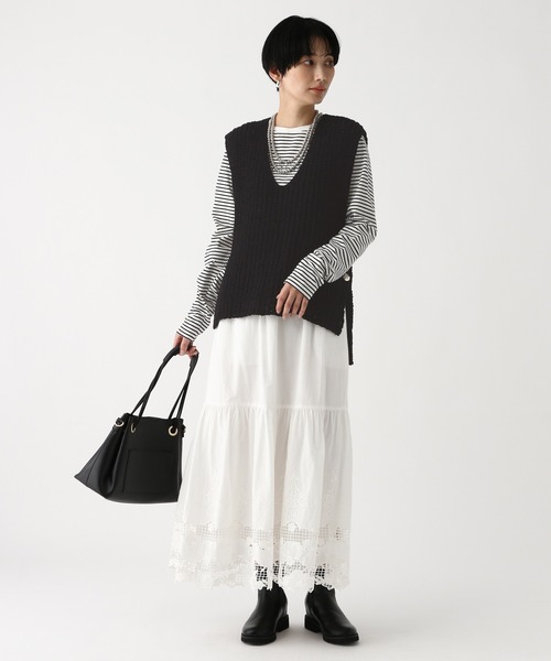 Elura（エルーラ）の「テープヤーンベスト/643325（ベスト・レディース・オフホワイト/ブラック・FREE）」の13枚目の写真