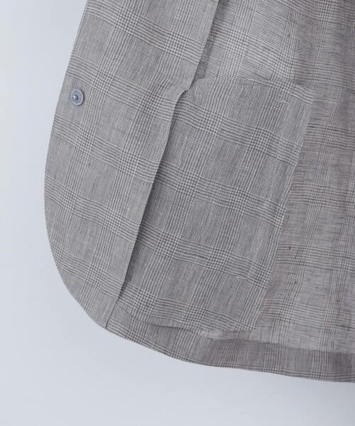 ADIEU TRISTESSE（アデュートリステス）の「リネングレンチェックジャケット（ノーカラージャケット・レディース・グレー系その他/ダークブラウン・38）」の5枚目の写真