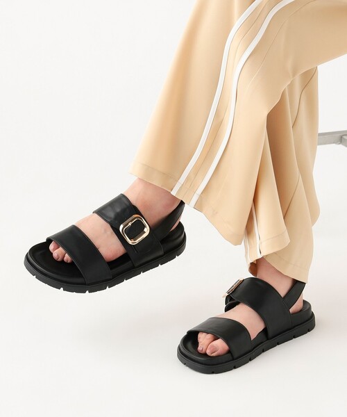 BEAMS HEART(ビームスハート)の「ダブル ベルト バックル サンダル(サンダル・レディース・ブラウン系その他2/ブラック・SMALL/MEDIUM/LARGE)」の1枚目の写真