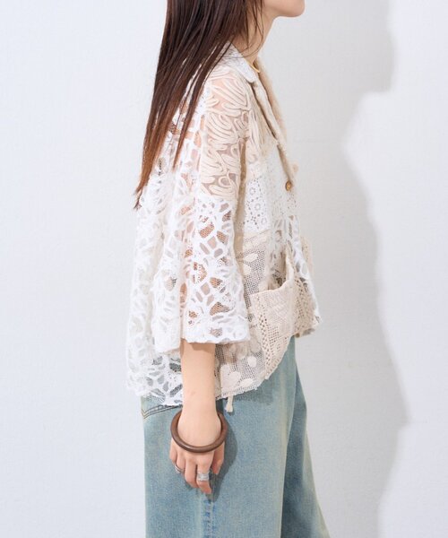 etsinta（エシンタ）の「【etsinta/エシンタ】レースパッチワークシャツINDIA（シャツ/ブラウス・レディース・アイボリー・ONE SIZE）」の19枚目の写真