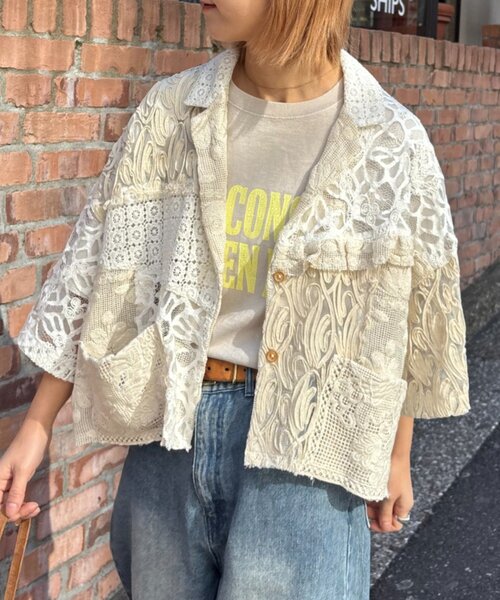 etsinta（エシンタ）の「【etsinta/エシンタ】レースパッチワークシャツINDIA（シャツ/ブラウス・レディース・アイボリー・ONE SIZE）」の9枚目の写真